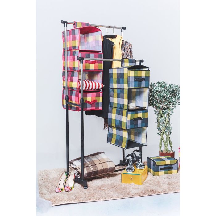 Короб для хранения 29х29х18 см "Клетка", цвет розовый