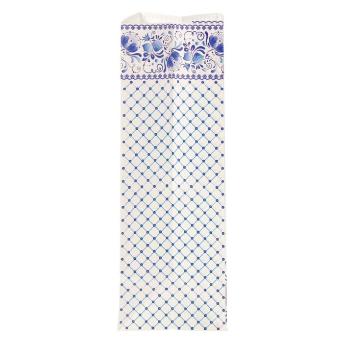 Пакет подарочный без ручек «Пасхальные цветы Гжели», 10 х 19,5 х 7 см