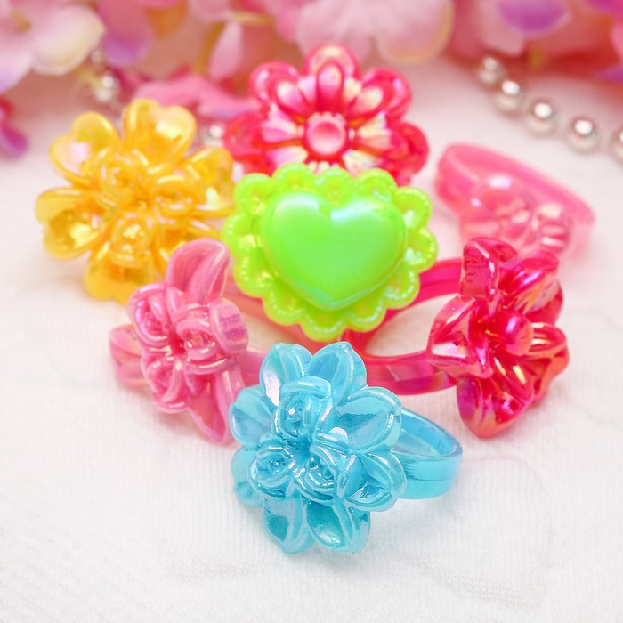 Кольцо детское "Выбражулька" цветочек, форма МИКС, цвет МИКС