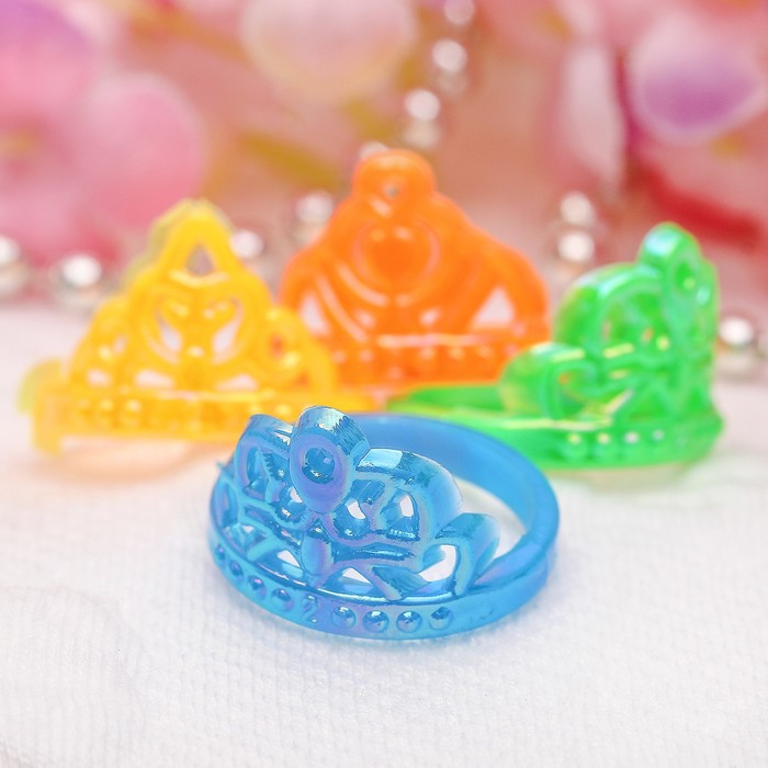 Кольцо детское "Выбражулька" корона, цвета МИКС