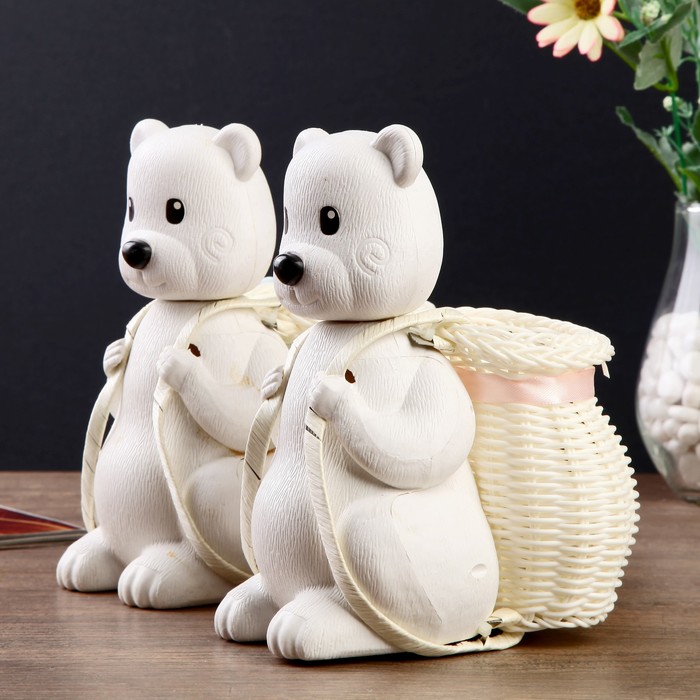 Корзина декоративная "Медвежонок" МИКС 18х16х11,5 см