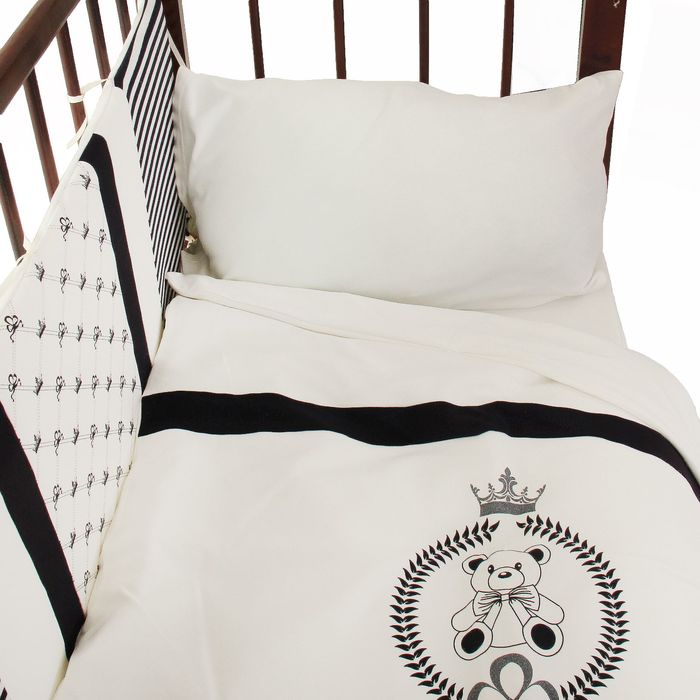 Комплект в кроватку "Для принца" (6 предметов), цвет синий 10015