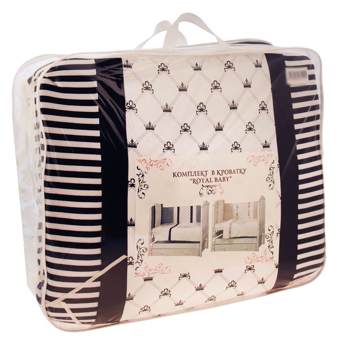 Комплект в кроватку "Для принца" (6 предметов), цвет синий 10015