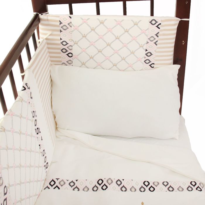 Комплект в кроватку "Для принцессы" (6 предметов), цвет бежевый 10015