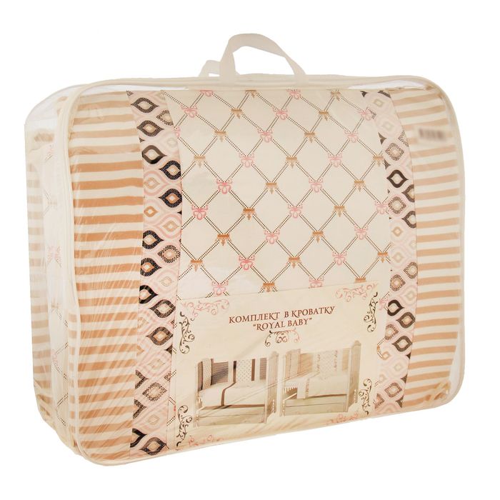 Комплект в кроватку "Для принцессы" (6 предметов), цвет бежевый 10015