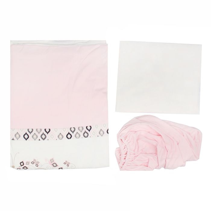 Комплект в кроватку "Очарование" (6 предметов), цвет розовый 10016