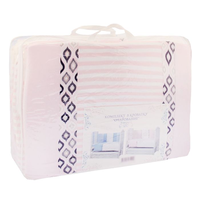 Комплект в кроватку "Очарование" (6 предметов), цвет розовый 10016