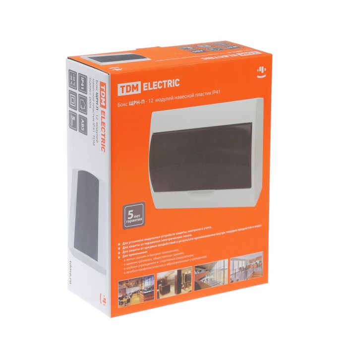 Щит TDM ЩРН-П-12 модулей, IP40, навесной, пластик, SQ0901-0004