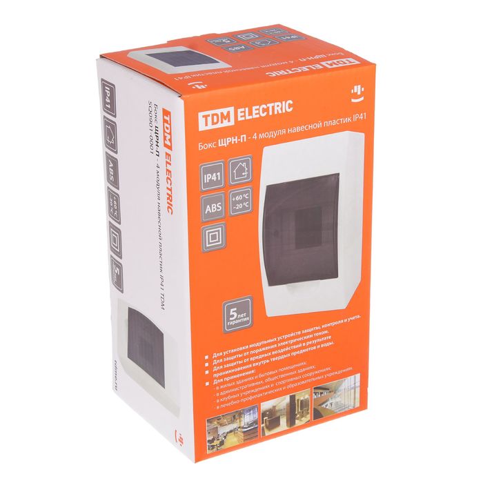 Щит TDM ЩРН-П-4 модуля, IP41, навесной, пластик, SQ0901-0001