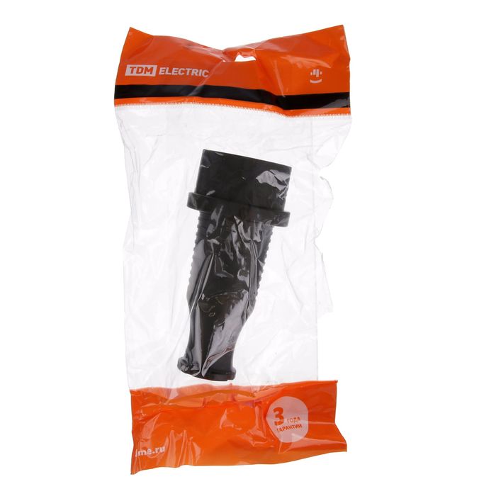 Вилка TDM 3Р+РЕ, IP44, 32 А, 380 В, прямая, каучук, SQ0612-0006