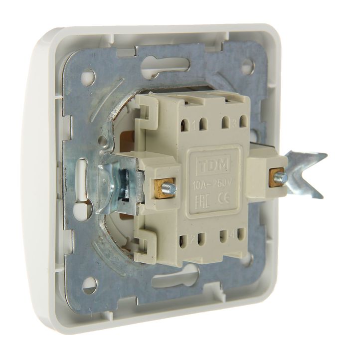 Выключатель TDM "Валдай", 10 А, 1 клавиша, белый, SQ1804-0001