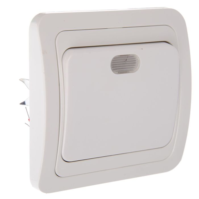 Выключатель TDM "Валдай", 10 А, 1 клавиша, с подсветкой, белый, SQ1804-0004