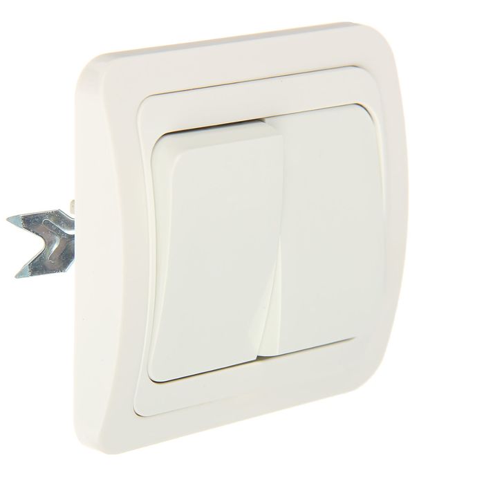 Выключатель TDM "Валдай", 10 А, 2 клавиши, белый, SQ1804-0002