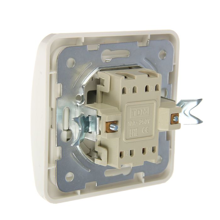 Выключатель TDM "Валдай", 10 А, 2 клавиши, белый, SQ1804-0002
