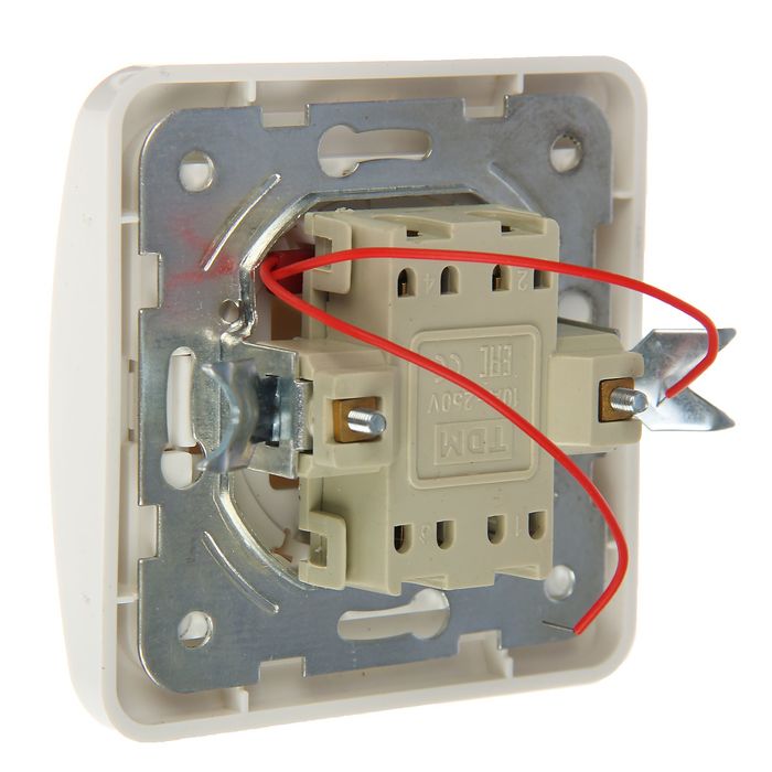 Выключатель TDM "Валдай", 10 А, 2 клавиши, с подсветкой, белый, SQ1804-0006