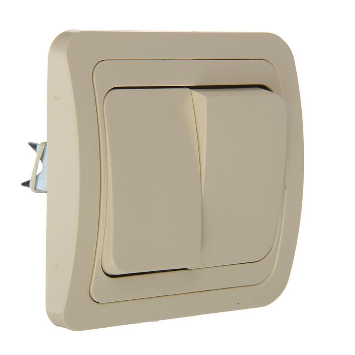 Выключатель TDM "Валдай", 10 А, 2 клавиши, цвет слоновая кость, SQ1804-0102