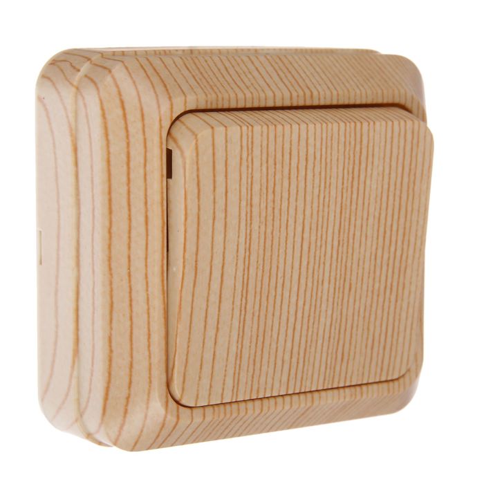 Выключатель TDM "Ладога", 10 А, IP20, 1 клавиша, открытый, цвет сосна, SQ1801-0043