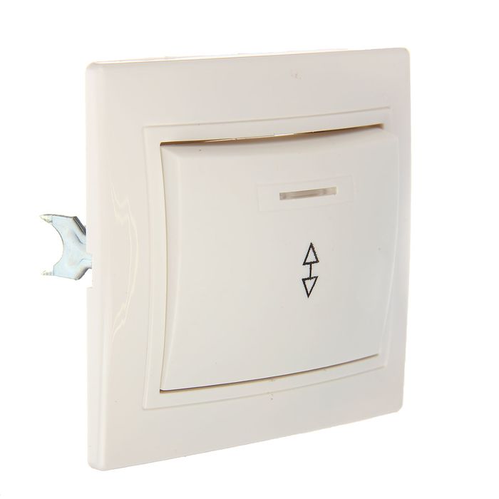 Выключатель TDM "Таймыр", 10 А, 1 клавиша на 2 направления, с подсветкой, белый, SQ1814-0008