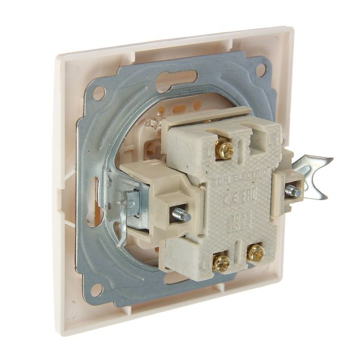 Выключатель TDM "Таймыр", 10 А, 1 клавиша на 2 направления, с подсветкой, белый, SQ1814-0008