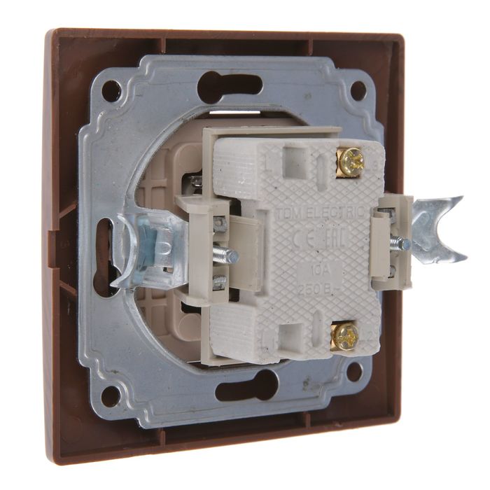 Выключатель TDM "Таймыр", 10 А, 1 клавиша, с подсветкой, "ЭКО", цвет бук, SQ1814-0304