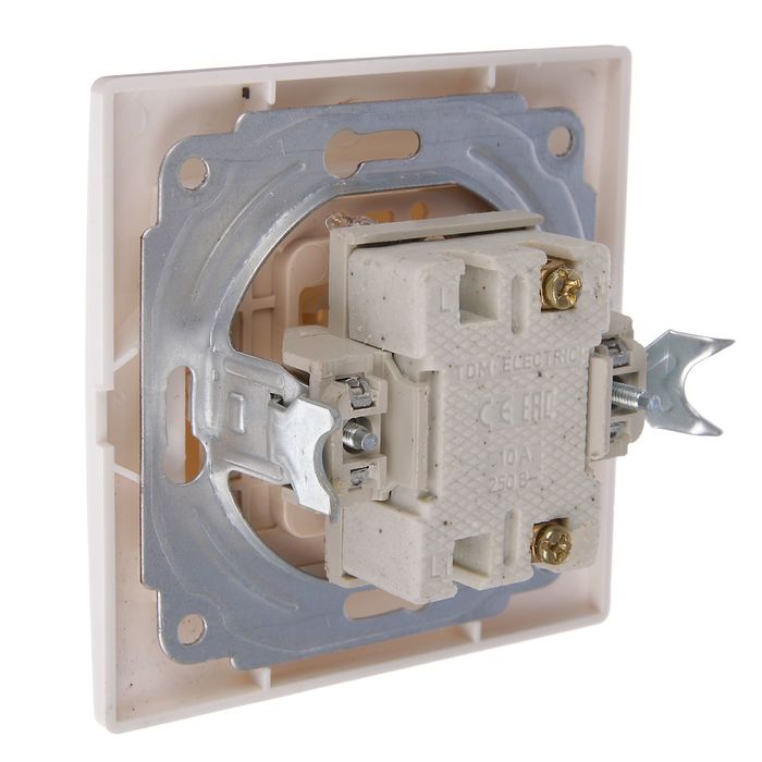 Выключатель TDM "Таймыр", 10 А, 1 клавиша. с подсветкой, белый, SQ1814-0004