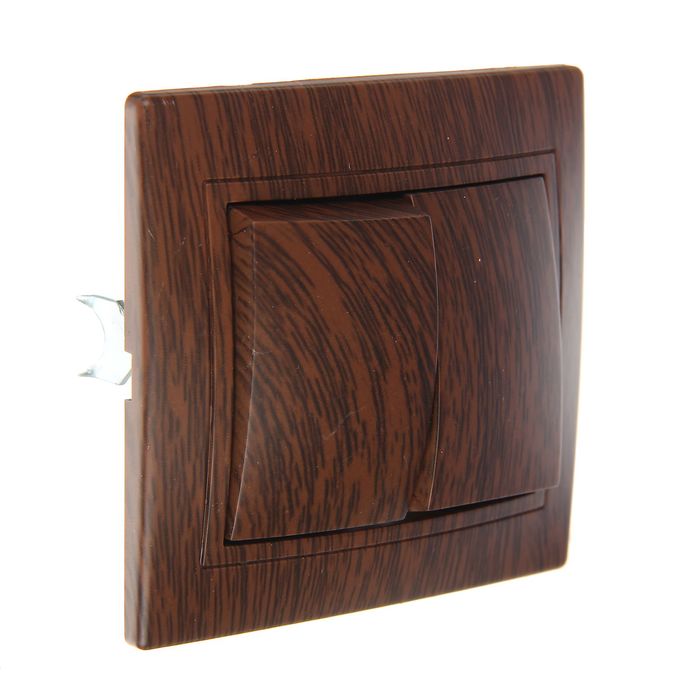 Выключатель TDM "Таймыр", 10 А, 2 клавиши, "ЭКО", цвет бук, SQ1814-0302