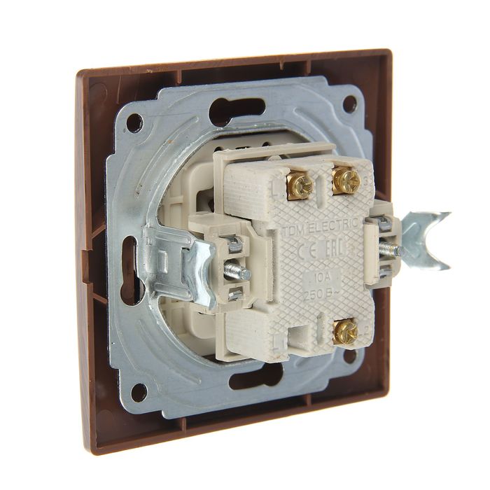 Выключатель TDM "Таймыр", 10 А, 2 клавиши, "ЭКО", цвет бук, SQ1814-0302