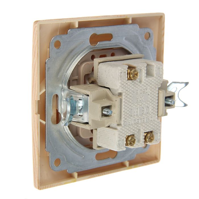 Выключатель TDM "Таймыр", 10 А, 2 клавиши, "ЭКО", цвет сосна, SQ1814-0202