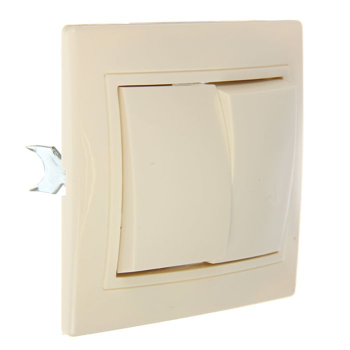 Выключатель TDM "Таймыр", 10 А, 2 клавиши, цвет слоновая кость, SQ1814-0102