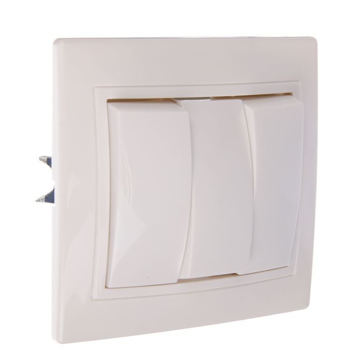 Выключатель TDM "Таймыр", 10 А, 3 клавиши, белый, SQ1814-0003