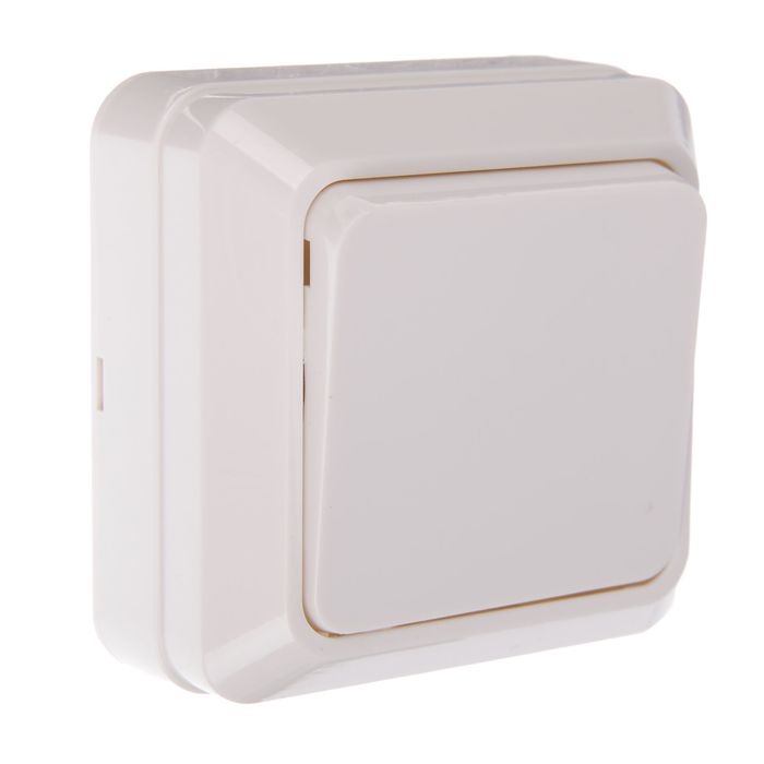 Выключатель TDM"Ладога", 10 А, IP20, 1 клавиша, открытый, белый, SQ1801-0001