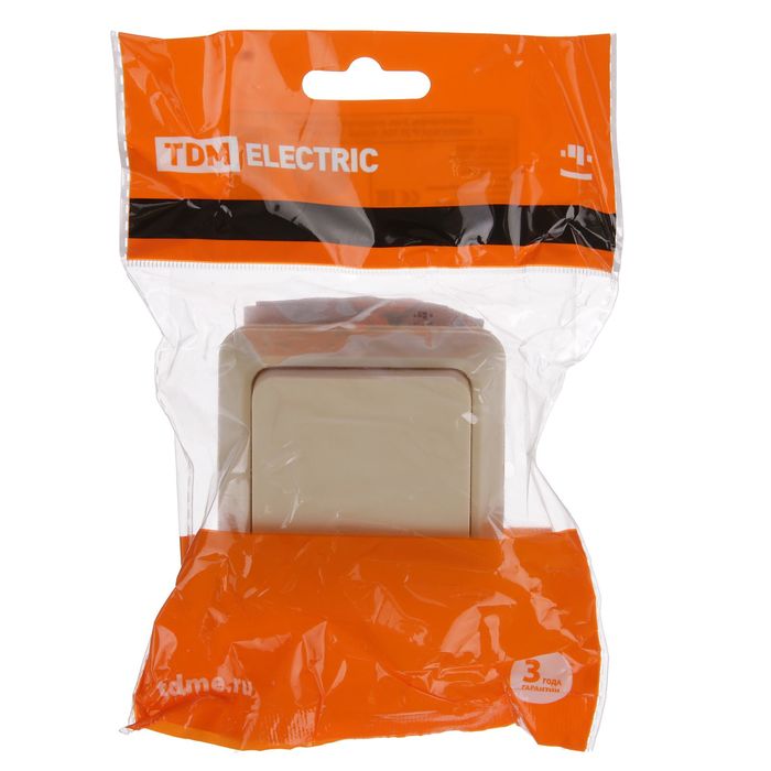 Выключатель TDM"Ладога", 10 А, IP20, 1 клавиша, открытый, цвет слоновая кость, SQ1801-0002