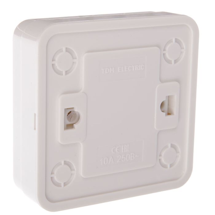 Выключатель TDM"Ладога", 10 А, IP20, 2 клавиши, открытый, с подсветкой, белый, SQ1801-0007