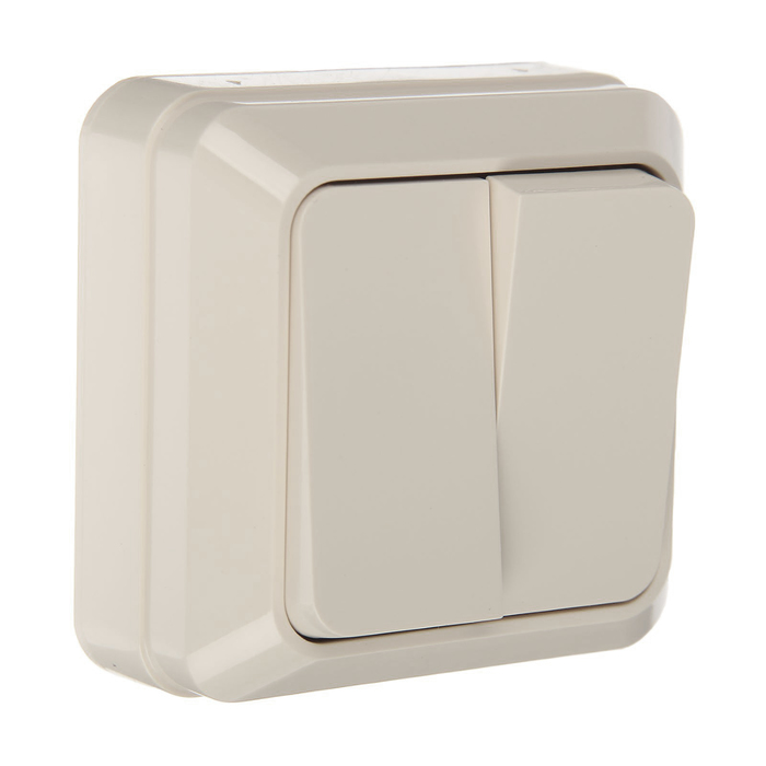 Выключатель TDM"Ладога", 10 А, IP20, 2 клавиши, открытый, цвет слоновая кость, SQ1801-0004
