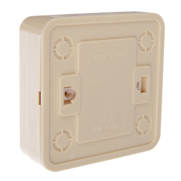 Выключатель TDM"Ладога", 10А, IP20, 1 клав, открытый, подсветка, цвет слон.кость,SQ1801-0010
