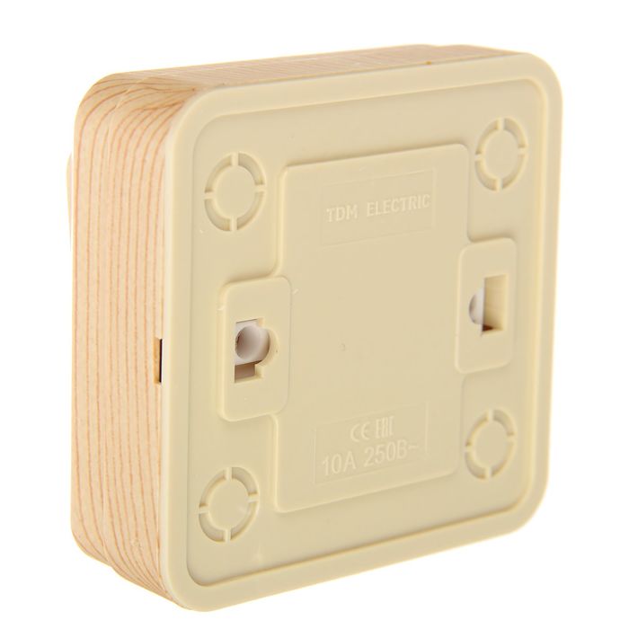 Выключатель TDM"Ладога", 10А, IP20, 1 клав., открытый, с подсветкой, цвет сосна, SQ1801-0047