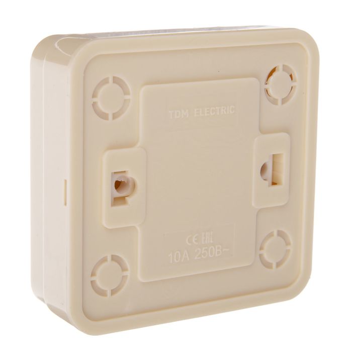 Выключатель TDM"Ладога", 10А, IP20, 2 клав, открытый, подсветка, цвет слон.кость,SQ1801-0008