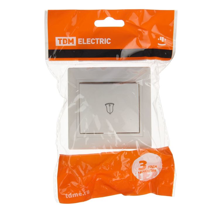 Звонок TDM "Таймыр", 6 А, одноклавишный, белый, SQ1814-0009