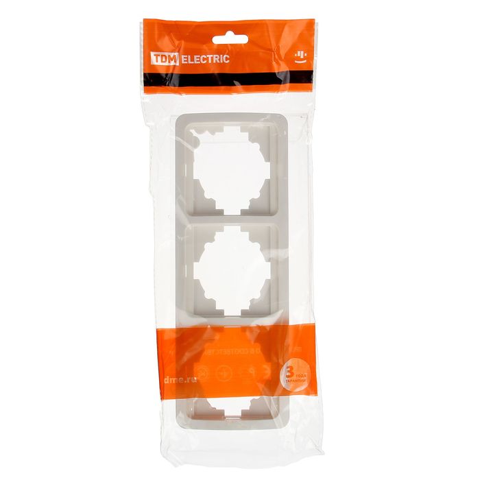 Рамка TDM "Валдай", трехместная, горизонтальная, белая, SQ1804-0019