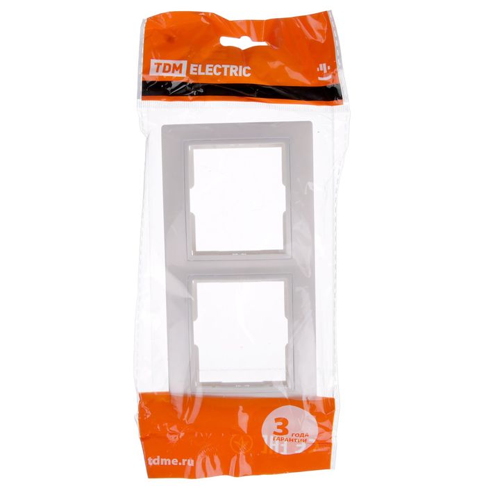 Рамка TDM "Таймыр", двухместная, горизонтальная, белая, SQ1814-0026