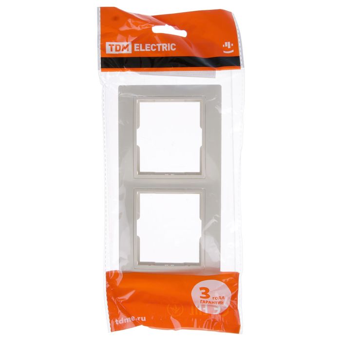 Рамка TDM "Таймыр", двухместная, горизонтальная, цвет слоновая кость, SQ1814-0126