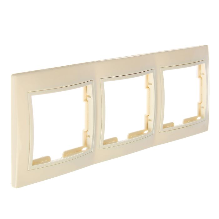 Рамка TDM "Таймыр", трехместная, горизонтальная, цвет слоновая кость, SQ1814-0128