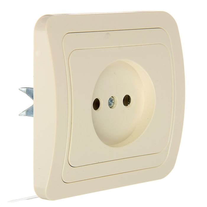Розетка TDM "Валдай" 2П, 10 А, одноместная, скрытая, цвет слоновая кость, SQ1804-0107