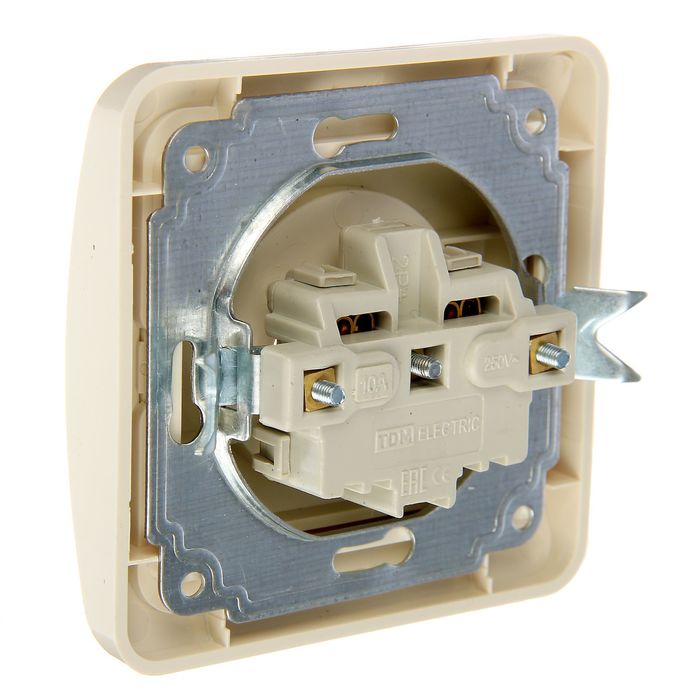 Розетка TDM "Валдай" 2П, 10 А, одноместная, скрытая, цвет слоновая кость, SQ1804-0107