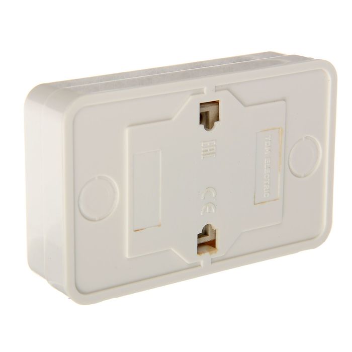 Розетка TDM "Ладога" 2П, 10 А, 250 В, IP20, двухместная, открытая, белая, SQ1801-0112