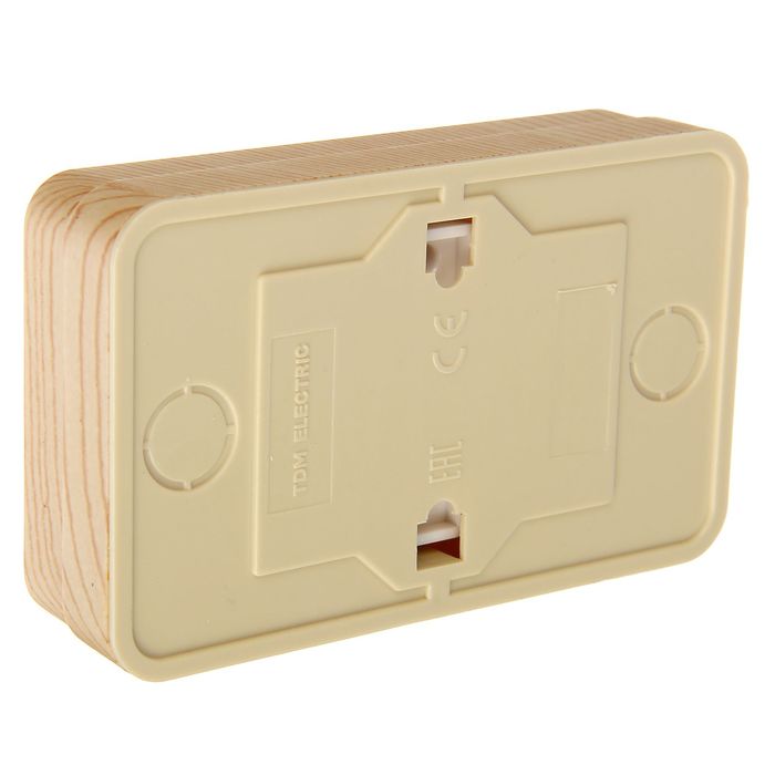 Розетка TDM "Ладога" 2П, 10 А, IP20, двухместная, открытая, шторки, цвет сосна, SQ1801-0055