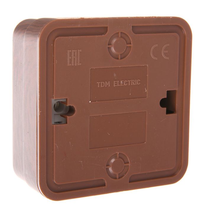 Розетка TDM "Ладога" 2П, 10 А, IP20, одноместная, открытая, цвет бук, SQ1801-0033