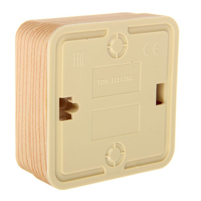 Розетка TDM "Ладога" 2П, 10 А, IP20, одноместная, открытая, цвет сосна, SQ1801-0049
