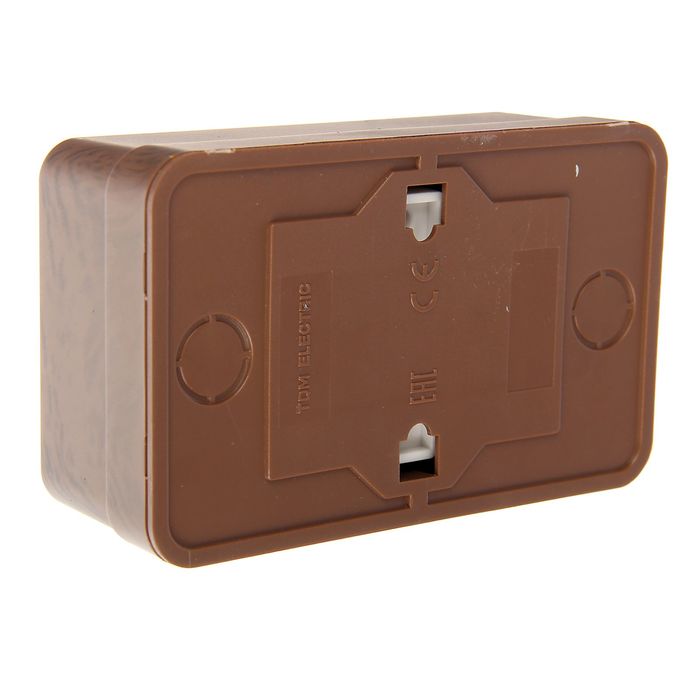 Розетка TDM "Ладога" 2П+З, 16 А, IP20, двухместная, открытая, цвет бук, SQ1801-0036