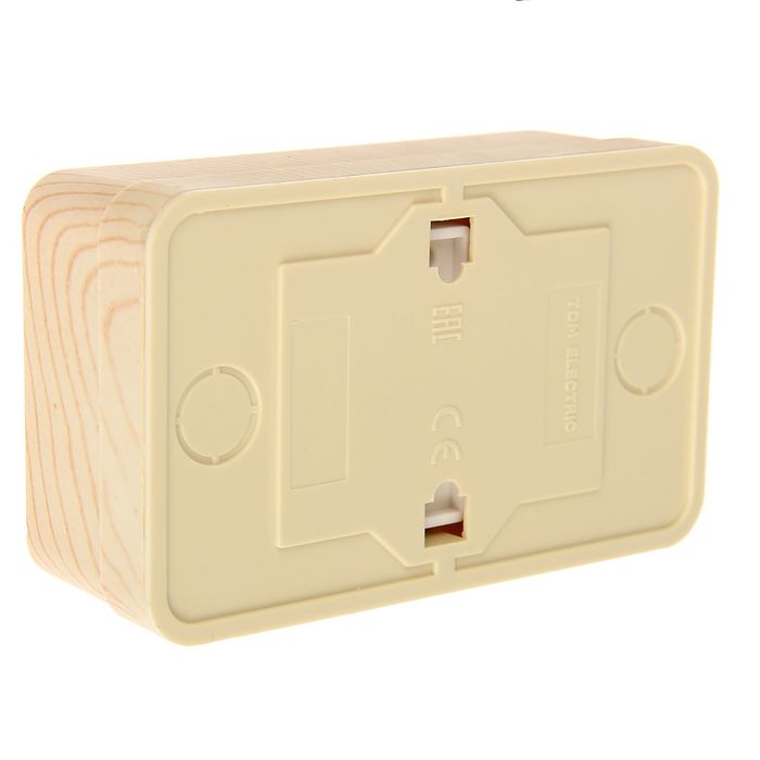 Розетка TDM "Ладога" 2П+З, 16 А, IP20, двухместная, открытая, цвет сосна, SQ1801-0056